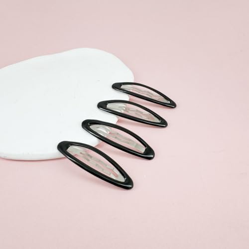 16 Pieces Hair Clips for Thick Hair 2.8 Inch Oval Shape Black XL Hair Clips for Women Metal Snap Non-Slip Hair Grips Hair Accessories - color: Black