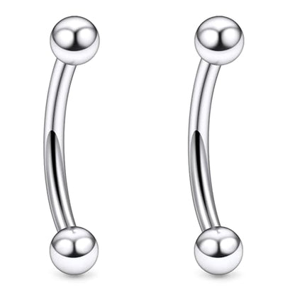 20g 18g 16g 14g Rook Piercing Jewelry Titanium Externally Threaded Curved Barbell Eyebrow Tragus Helix Conch Lobe Labret Earrings Lip Rings Body Piercing Jewelry For Women Men Ball Spike 6mm-19mm - size: 18G - 6mm Ball