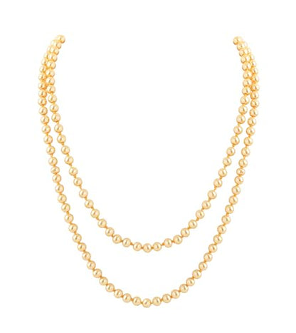 BABEYOND Long Pearl Necklace Faux Pearls Necklace Set Beaded Long Pearls Necklace 1920s Gatsby Costume Jewelry - color: Gold