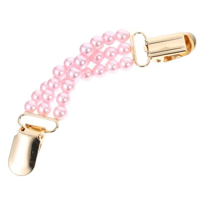 GALPADA Elegant Pink Faux Pearl Sweater Shawl Clip Brooch for Women, Metal Dress Shirt Pin to Hold Cardigans and Dresses Together, Anti-exposure Fashion Accessory for Parties and Evening