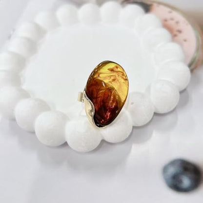 Irregular Amber Resin Vintage Statement Open Ring for Women Knuckle Retro Chunky Geometric Acrylic Transparent Finger Rings Adjustable Aesthetic Y2k Thick Stackable Prom Costume Jewelry Gifts