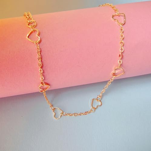 Layered Ankle Bracelets for Women, Heart Anklets Summer Beach Jewelry - style: heart