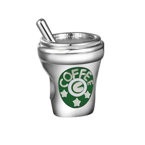 Coffee Charm Compatible with Pandora Charms Bracelets for Women Christmas - style: coffe green