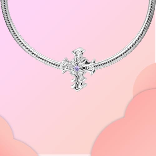LUXILLA Charms for Bracelets & Necklace 925 Sterling Silver Charms Elephant Happy Birthday Charm Fit for Valentine's Day Mother's Day Jewelry Gift for Women - color: Cross Charm