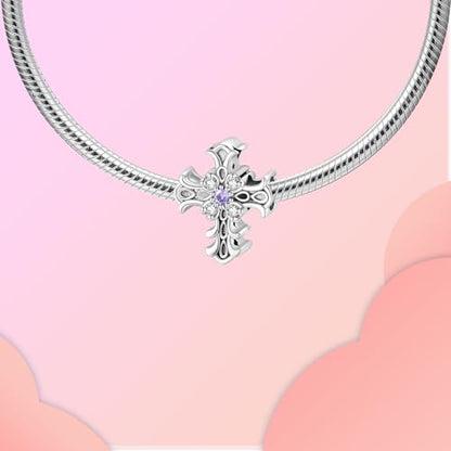 LUXILLA Charms for Bracelets & Necklace 925 Sterling Silver Charms Elephant Happy Birthday Charm Fit for Valentine's Day Mother's Day Jewelry Gift for Women - color: Cross Charm