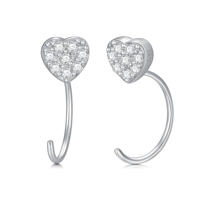 925 Sterling Silver Moissanite Huggie Half Hoop Earrings for Women - style: style 7