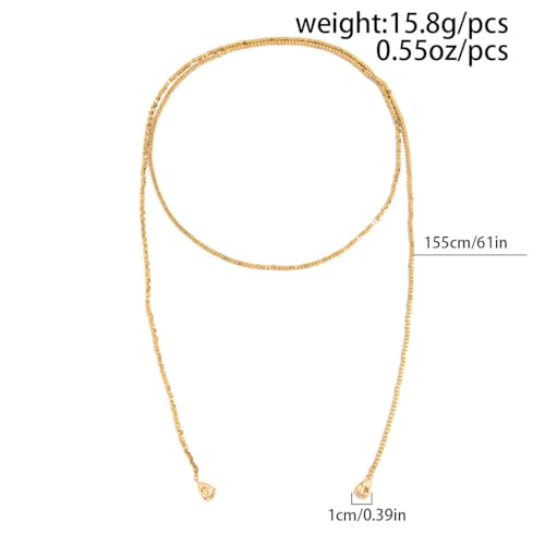 Lariat Long Beaded Necklaces for Women Trendy Y-Shaped Pendant Necklace with Turquoise Baroque Pearl Drops Layered Bohemian Beaded Necklace Fashion Statement Jewelry Gifts - color: Gold1