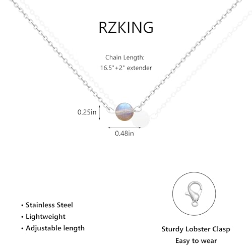 RZKING Silvery Necklace for Women, Gifts for Friend Mom Daughter Teacher - style: Moonstone