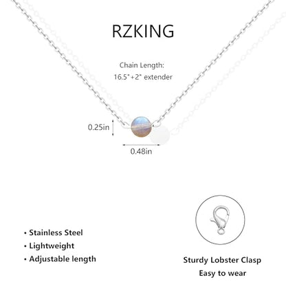 RZKING Silvery Necklace for Women, Gifts for Friend Mom Daughter Teacher - style: Moonstone