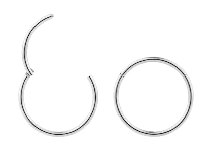 365 Sleepers 2Pcs G23 Titanium 18G (Standard Fit) Hinged Segment Ring Hoop – Implant Grade Nickel Free Septum Nose Lip Helix Tragus Earring Body Piercing Jewelry, 6mm- 13mm - style: 6mm Titanium
