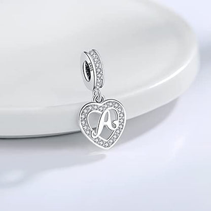 925 Sterling Silver Letter Charms A~Z Alphabet Charm Letter Beads fit Pandora European Bracelets fit Wife Mom Christmas Birthday Gift - color: Y