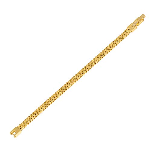 Geoffrey Beene Men’s Stainless Steel Double Franco Chain Bracelet with Extension - color: Gold, size: 8.5"