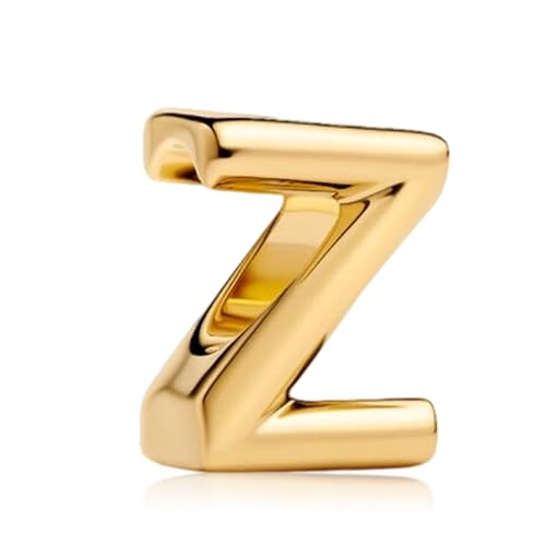 S925 A-Z Bead Charms,Initial Letter Alphabet, 14K Gold Plated, for Bracelet Necklace, Gift for Mothers Nurses Day Graduation Birthday Anniversary, for Girlfriend Family Friend, for Pandora - style: Z