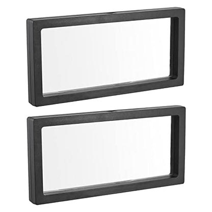 MECCANIXITY Floating Frame Display Holder Stand 3D Jewelry Display Box 9.06 x 4.33 x 0.79 inch Black for Ring Necklace Bracelet Earring Pack of 2 - color: Black, size: 9.06 x 4.33 x 0.79 inch