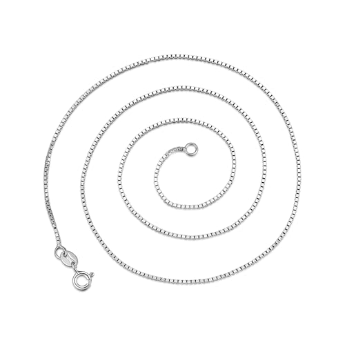 CANDYFANCY Initial Pendant 925 Sterling Silver Letters Personalized Alphabet Pendant Fit 1mm Box Chain - color: 1MM 18inch Box Chain