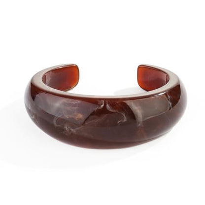 Chunky Acrylic Bangles Bracelets For Women Geometric Acrylic Resin Acetate Mottled Wide Bangle Bracelet Statement Colorful Bangles for Party - color: 02-cuff bracelet