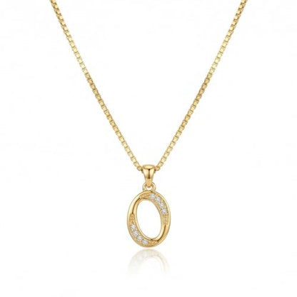 Initial Necklace for Women, 14K Gold Silver Plated Box Chain Letter Pendant, Trendy Name Necklace, Dainty Personalized Charm Jewelry Gift for Her - color: Gold, style: O
