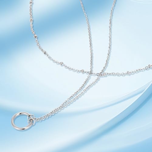 Minimalist Stainless Steel Single or Two Circular Hammered Texture Pendant Necklace for Women, 14K Gold/Silver/Rose Gold Plated Hypoallergenic Stackable Layered Collarbone adjustable Chain Necklace, Dainty Layering Necklace Jewelry Gift - style: Silver Si