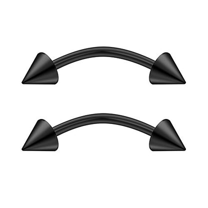 Ruifan 12pcs Surgical Steel Tiny Curved Eyebrow Ear Navel Belly Lip Ring Barbell Piercing Jewelry 20g 6mm/8mm/10mm - style: 12PCS - 20G 1/4" w Spikes
