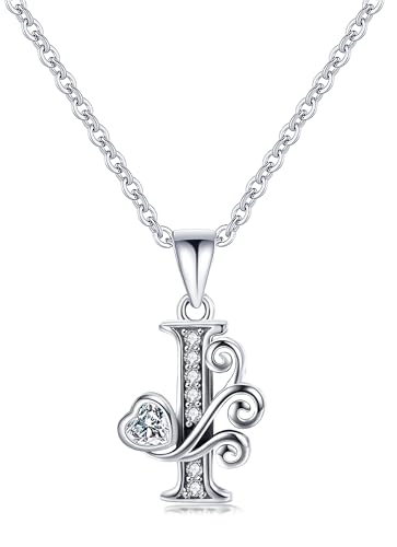 S925 Sterling Silver Initial Letter Necklaces for Women Dainty Letter Chain Necklace for Women Personalized Jewelry Gifts - style: I