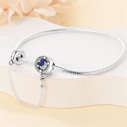 KUNSIR 925 Sterling Silver Snake Chain Bracelet with Safety Chain Charm Bracelets for Women Teen - style: PAB006