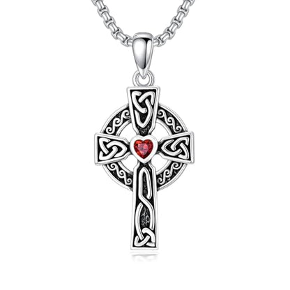 Cross Necklace for Men Women 925 Sterling Silver Cross Pendant Necklace Christian Religious Jewelry Gifts for Anniversary - color: 8-Celtic cross-1