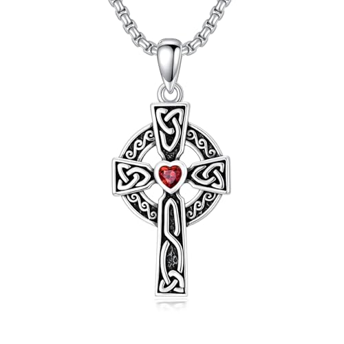 Cross Necklace for Men Women 925 Sterling Silver Cross Pendant Necklace Christian Religious Jewelry Gifts for Anniversary - color: 8-Celtic cross-1