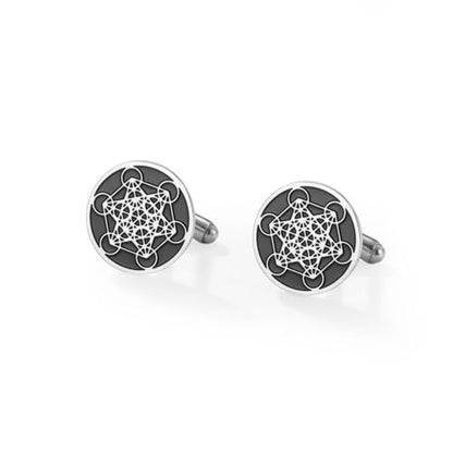 Cufflinks for Men Delicate Stainless Steel Wedding Business Cufflinks Gifts for Groom Husband French Shirt Accessories - style: Geometric-Silver