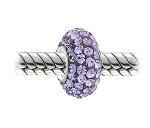 Adabele 1pc Solid 925 Sterling Silver Jan-Dec Birthstone Bead Charm - color: February