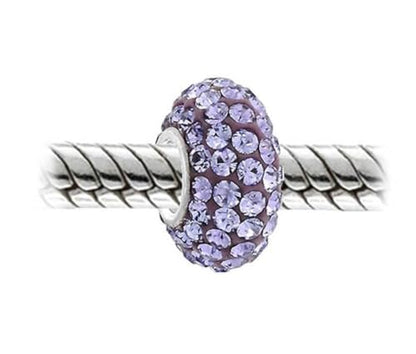 Adabele 1pc Solid 925 Sterling Silver Jan-Dec Birthstone Bead Charm - color: February