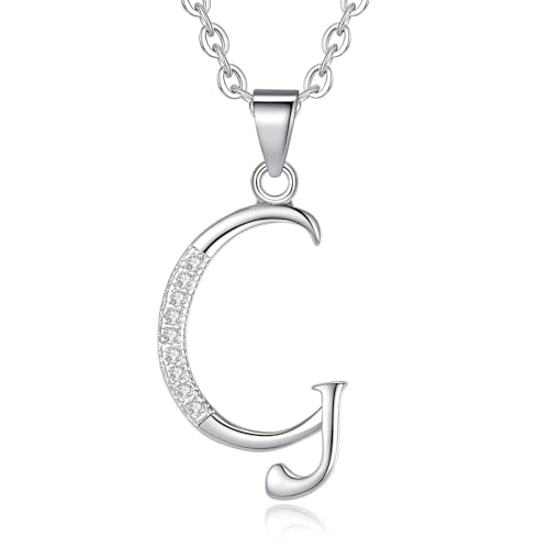 VIKI LYNN Dainty Initial Letter Pendant Necklace for Women | Cubic Zirconia Initial Jewelry, Personalized Letter Necklace, Dainty Women Jewelry, Birthday Gift Idea for Her, Mom and Wife - color: Silver, style: Silver-G