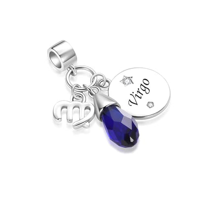LSxAB Birthday Birthstone Zodiac Sign Charm Compatible with Pandora Charms Bracelets for Women - style: 09 Virgo