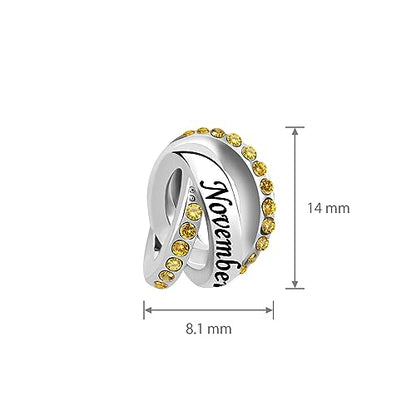 January-December Birthday Charm Compatible with Pandora Bracelets Birthstone Charms for Women Jewelry - style: 11