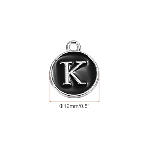 MECCANIXITY Alphabet Enamel Letter Charm Jewelry Charm Pendant for Jewelry Making, Bracelet, Craft - style: K