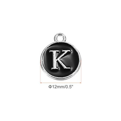 MECCANIXITY Alphabet Enamel Letter Charm Jewelry Charm Pendant for Jewelry Making, Bracelet, Craft - style: K