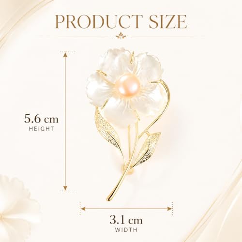Flower Brooch for Women Rhinestone Pearl Zirconia Flower Lapel Pin Birthday Holiday Gift for Mother Wife Girlfriend - color: 05