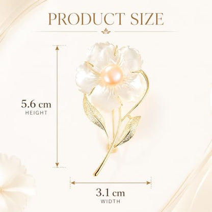 Flower Brooch for Women Rhinestone Pearl Zirconia Flower Lapel Pin Birthday Holiday Gift for Mother Wife Girlfriend - color: 05