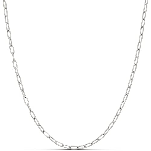 Amazon Essentials 14K Gold Plated Paperclip Chain Necklace - color: Silver, size: 18"