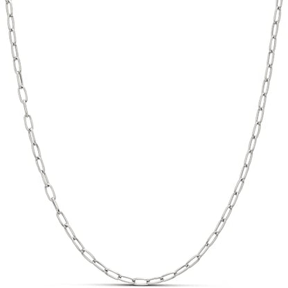 Amazon Essentials 14K Gold Plated Paperclip Chain Necklace - color: Silver, size: 18"
