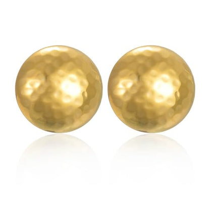 Hammered Gold Spherical Stud Earrings for Women 18K Gold Plated Stainless Steel Round Half Ball Studs Earrings Statement Ear Jewelry