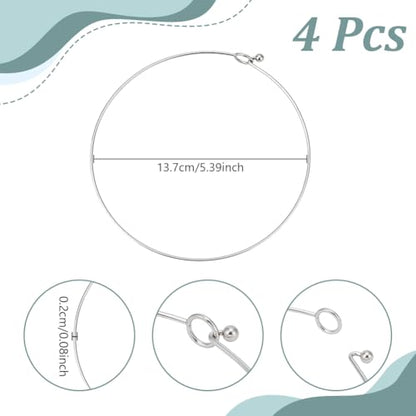 UNICRAFTALE Wire Wrap Collar Necklaces for Women 304 Stainless Steel Choker Necklaces Open Choker Necklace Metal Plain Chocker Collar Necklace for DIY Jewelry Making - color: Stainless Steel Color