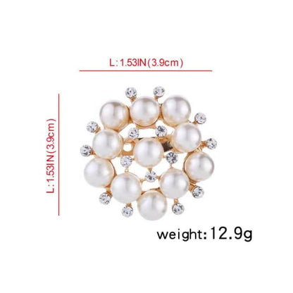 COLORFUL BLING Elegant Imitation Pearl Floral Crystal Brooch Pin for Wedding Bridal Fashion Jewelry - color: E style
