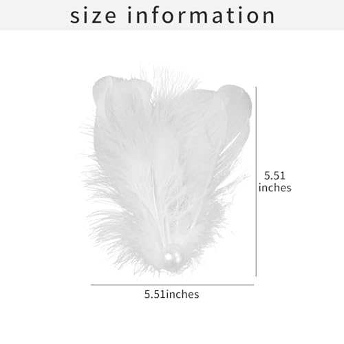 White Feather Headpiece and Swan Headpiece, Elegant Faux Plume Ballet Costume Accessories for Women, Pearl Decorative Feather Hair Clip Set for Wedding Prom, 2 Pcs