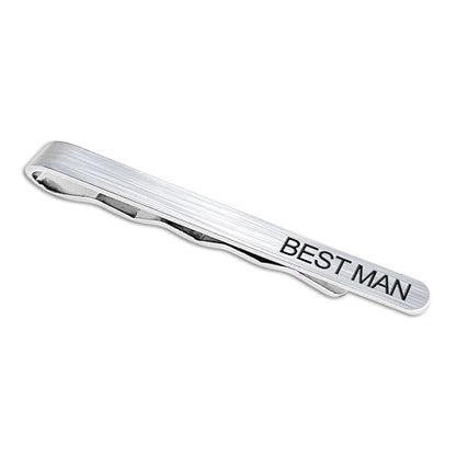 LADY & HOME Tie Clips for Men, Stainless Steel Tie Bars Gifts for Groom, Groomsmen, Father of Groom, Father of Bride, Brother of Bride - style: J:BESTMAN