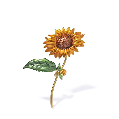 Rhinestone Sunflower Brooch Pin,Enamel Crystal Yellow Flower Coat Pins,Cute Plant Sun Flower Suit Brooch Pin for Women Girls - color: Style B