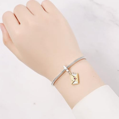 CYCUFF 925 Sterling Silver Charms Suitable for Charm Necklaces, Bracelet Pendants Beads Jewellery Gift for Women - color: Mysterious Envelope Charm