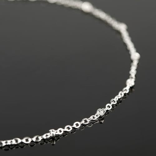 UMAOKANG 10 Meters Silver Necklace Chains Bulk Beaded Chain for Jewelry Making Silver Plated Brass Jewelry Chain Roll with Jump Rings and Lobster Clasps - color: Silver Cross Bead