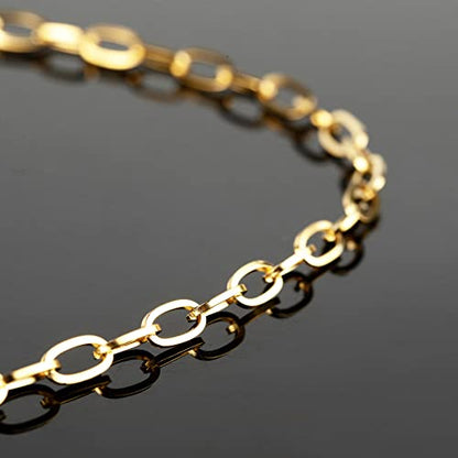 16.4 Feet Gold Plated Link Chain for Jewelry Making Stainless Steel Oval Paperclip Chain Bulk with Jump Rings Lobster Clasps for Jewelry Bracelet Necklace Choker Making Supplies - color: Gold Oval