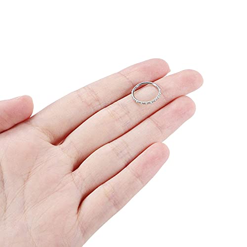 GAGABODY Surgical Steel Hypoallergenic Nose Ring Earring CZ Hoop for Unisex | Hinged Seamless Clasp,Used in Nostril,Septum,Lip,Eyebrow,Nipple and All Ear Piercings.22G to 12G,Inner Diameter 5mm to 14mm - color: Style5:Silver+Clear CZ & White Opal, size: 1