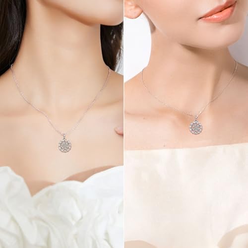 Ahiller Women's Necklace, Dainty Pendant Choker, Adjustable Chain | Heart Initial & Round Pendants, Daily Necklace,17-21" Adjustable Necklaces, Trendy Minimalist Jewelry, Stainless Steel Chain - color: ZF-Silver, style: Other Shapes - Multi-Color